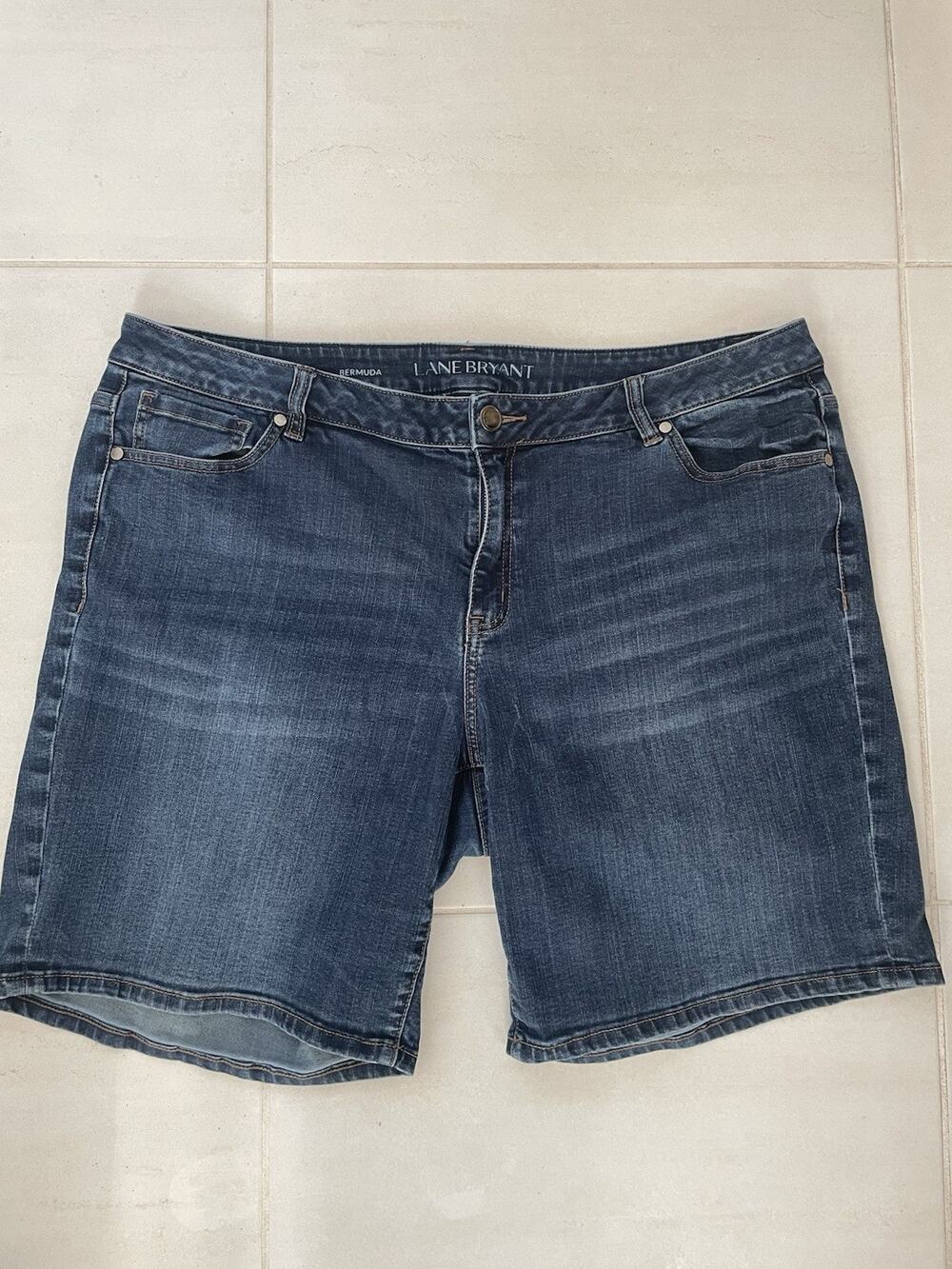 Lane Bryant Shorts Bermuda Denim Jean Stretch Blue